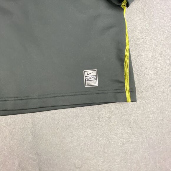 Nike Pro Combat Dri-Fit Compression Fitted Shirt Men M Gray Hyperwarm Base Layer - Picture 6 of 7